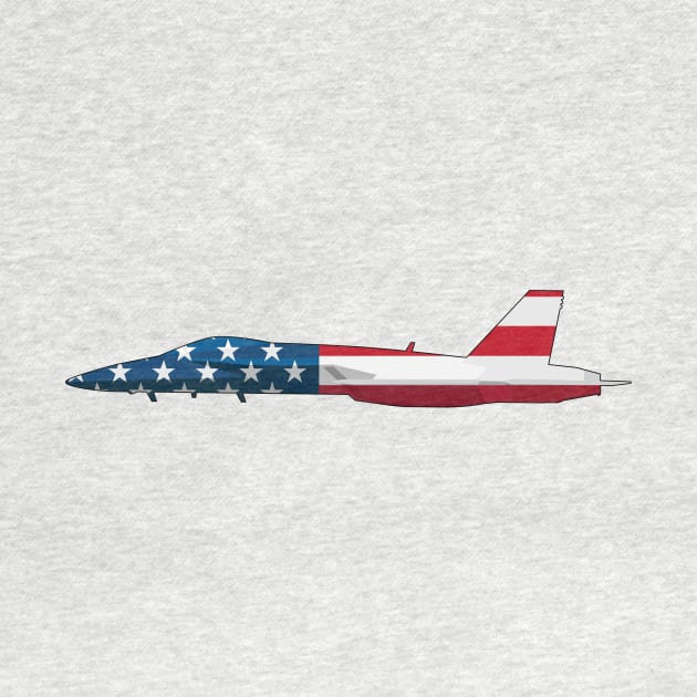 American Flag FA-18 Super Hornet Military Jet by hobrath